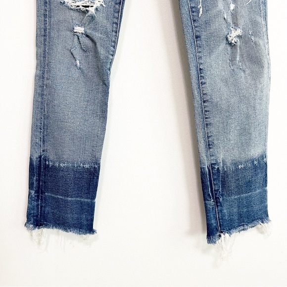 AGOLDE Ruby Super High Rise Slim Straight Jeans Two Tone Distressed 24 - Picture 4 of 8